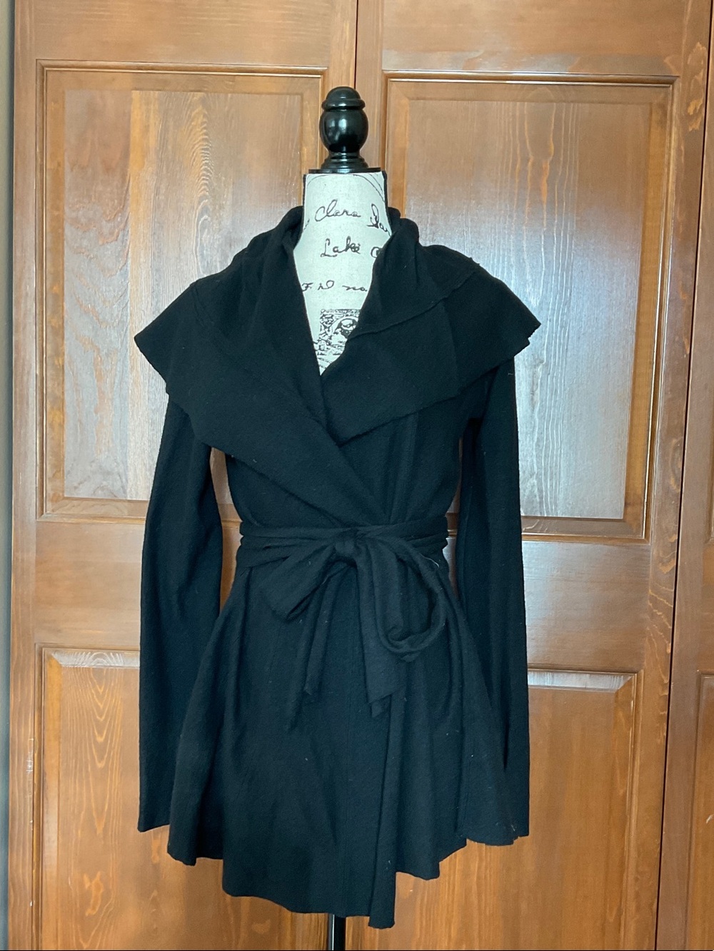 Guinevere Black Wrap Belted Women's Blazer Size Medium